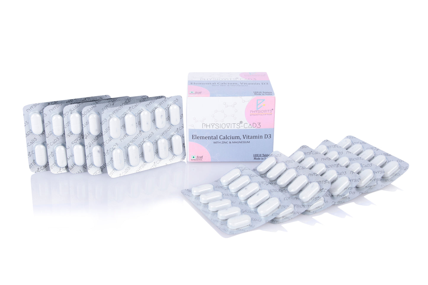 Physiovits  CaD3 Tablets | Elemental Calcium with Zinc and Magnesium