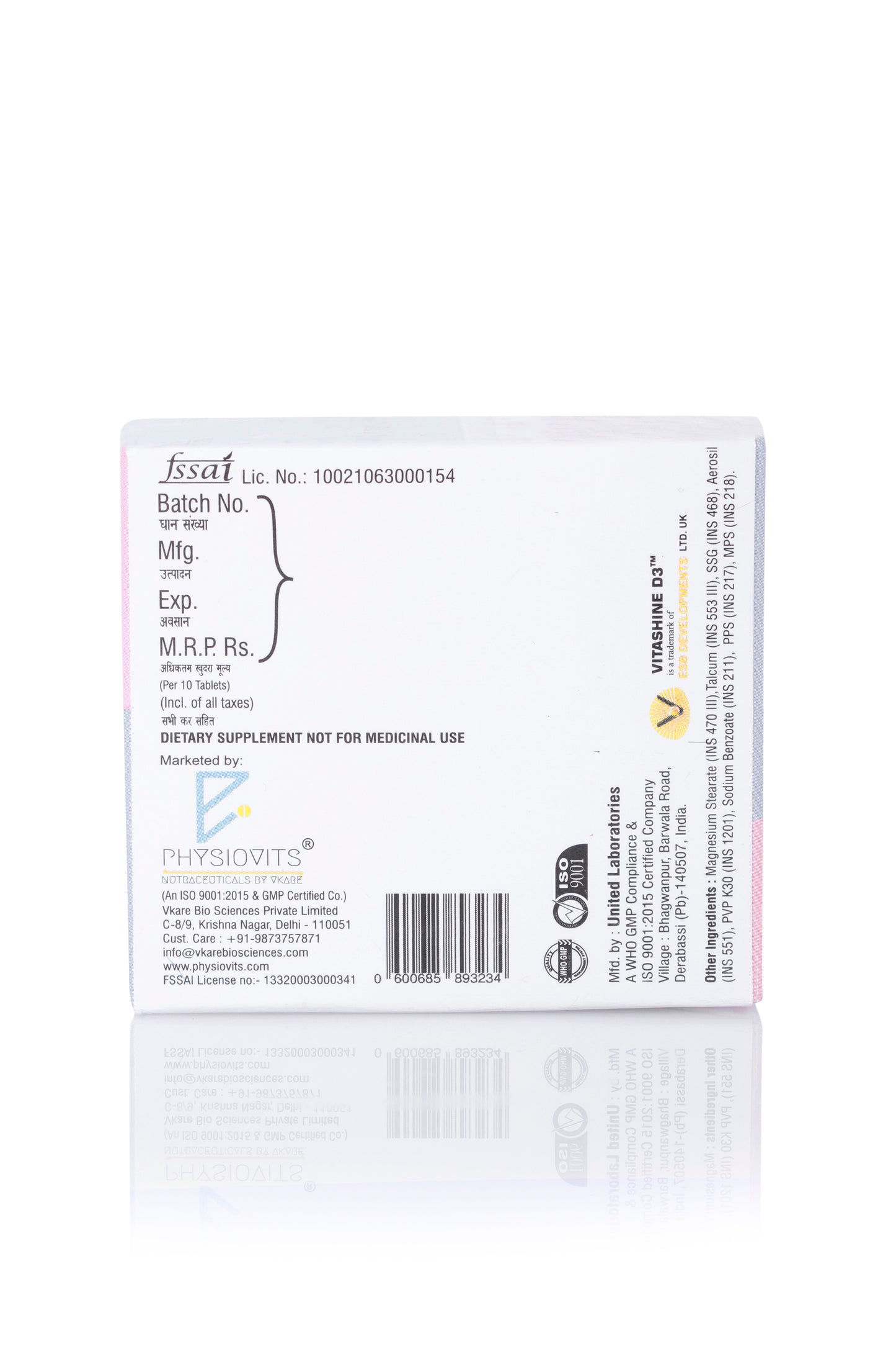 Physiovits  CaD3 Tablets | Elemental Calcium with Zinc and Magnesium