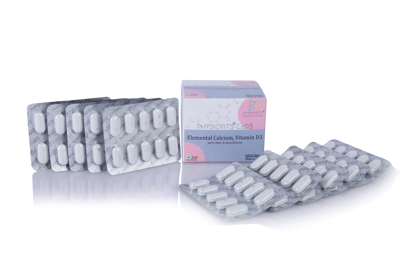 Physiovits  CaD3 Tablets | Elemental Calcium with Zinc and Magnesium
